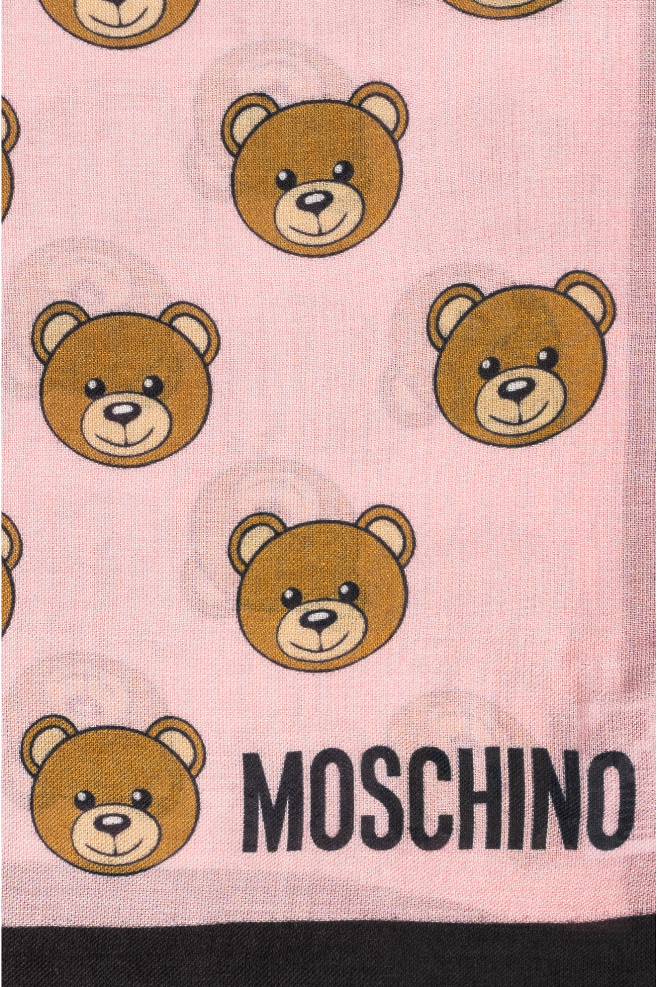 Pink Scarf with teddy bear motif Moschino